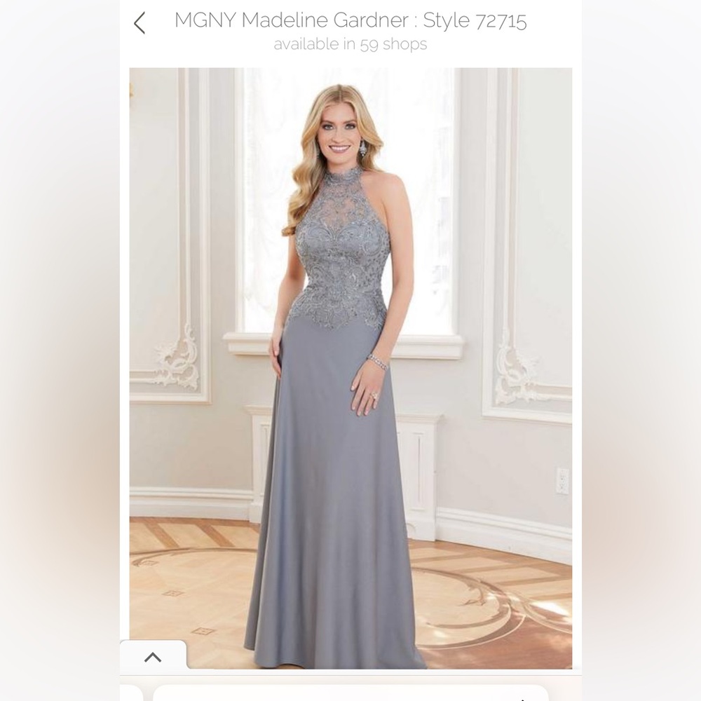 Navy Blue MGNY Full-Length Dress